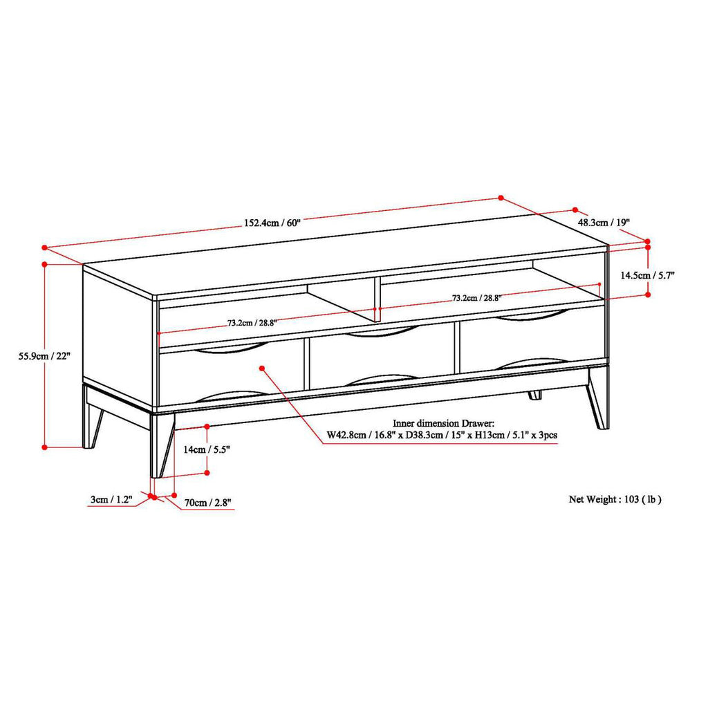 Harper - TV Media Stand - Walnut Brown