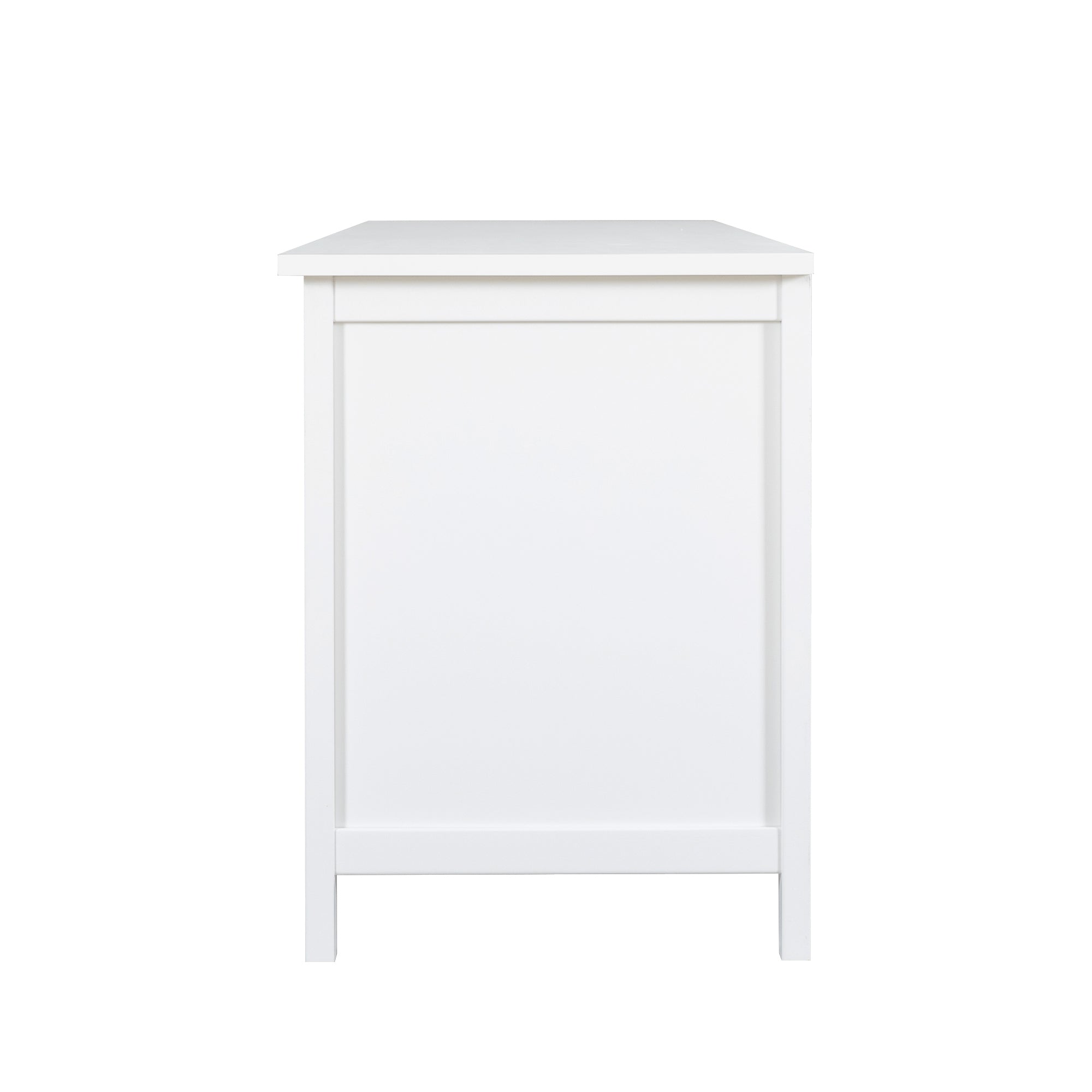 Antique White Stylish TV Cabinet Entertainment Center with Solid Wood Frame and Changhong Glass Door