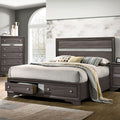 Contemporary Gray Color Panel Headboard 1pc Queen Size Bed w Drawers Beautiful Bedroom Furniture