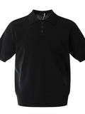 Button Detail Short Sleeve Knit Polo