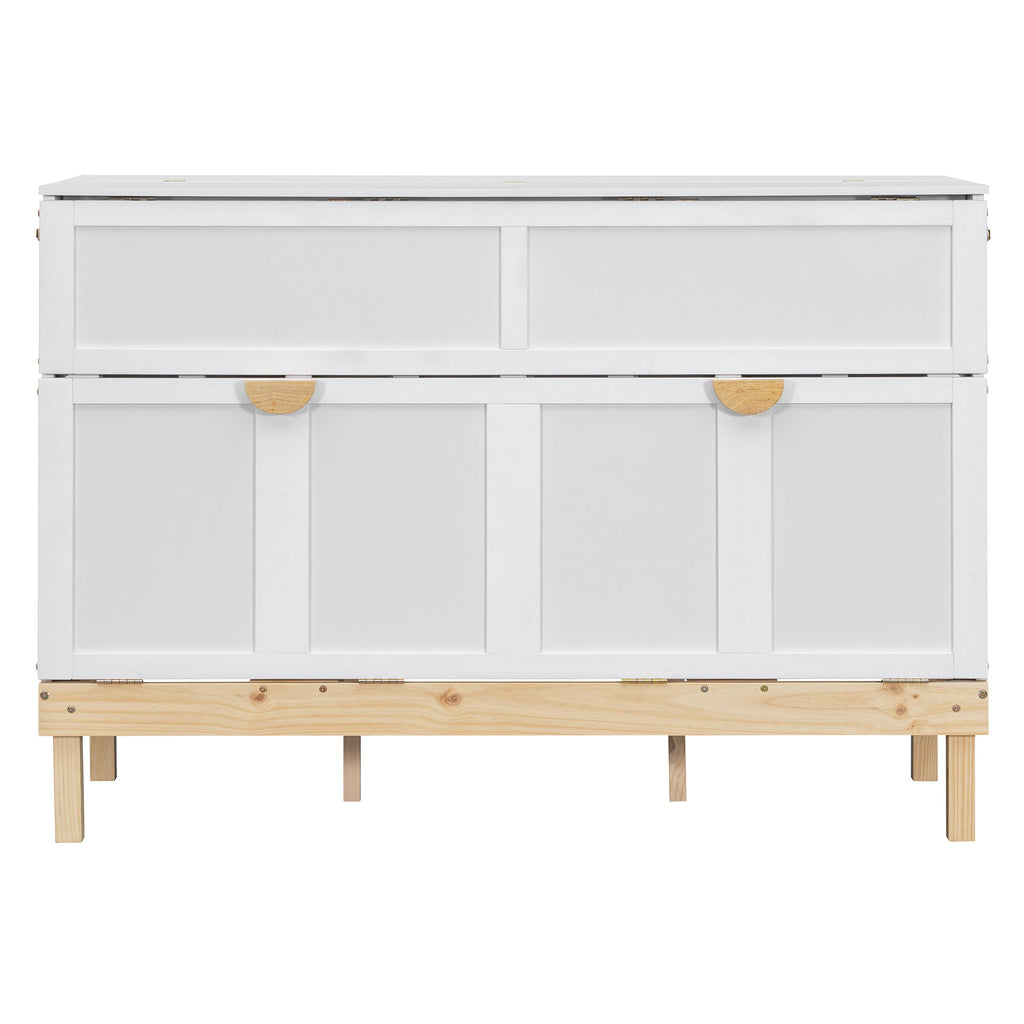 Queen Size Murphy Bed, White
