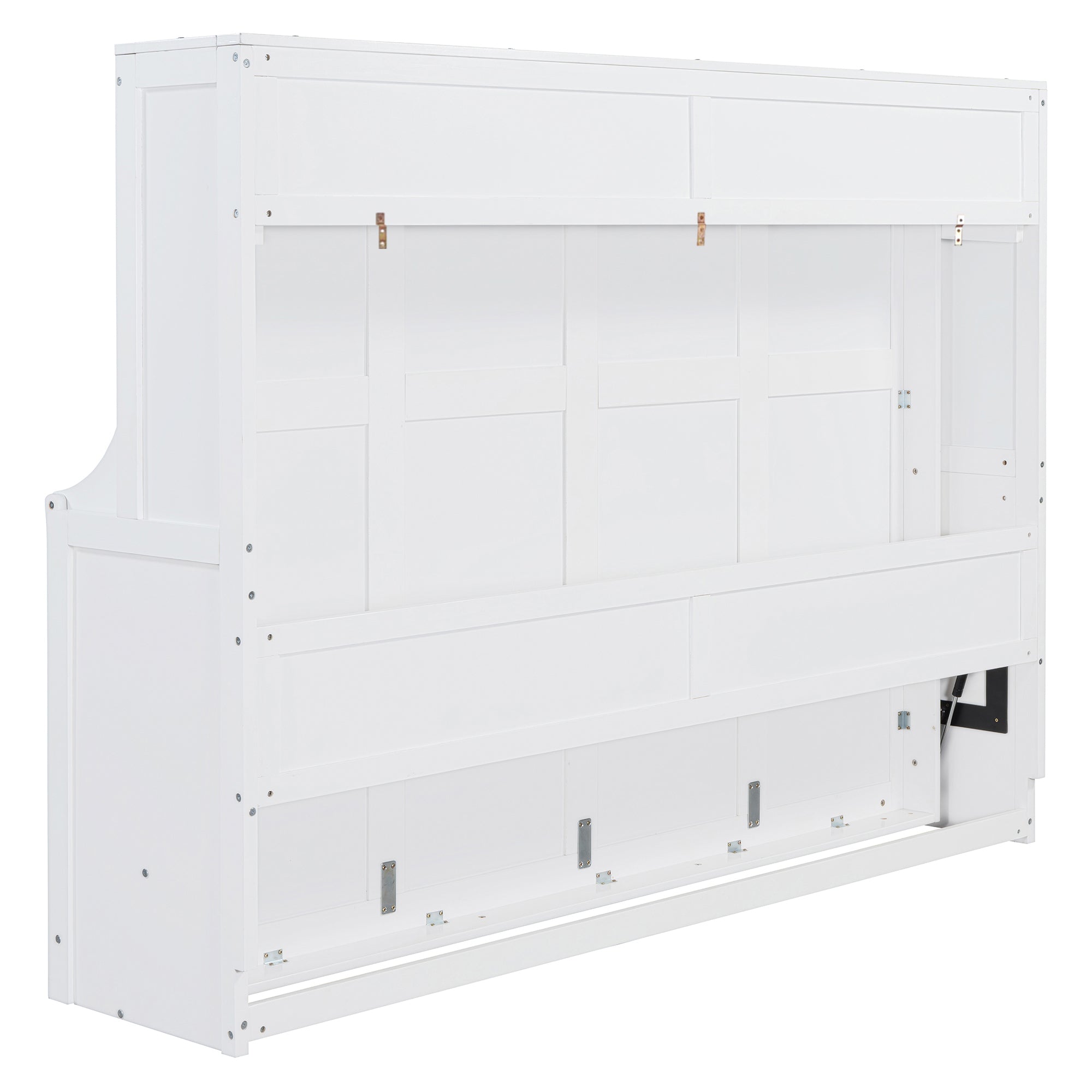 Queen Size Murphy Bed with Hydraulic Lift & Desk Design, White(OLD SKU: N820S00033K)