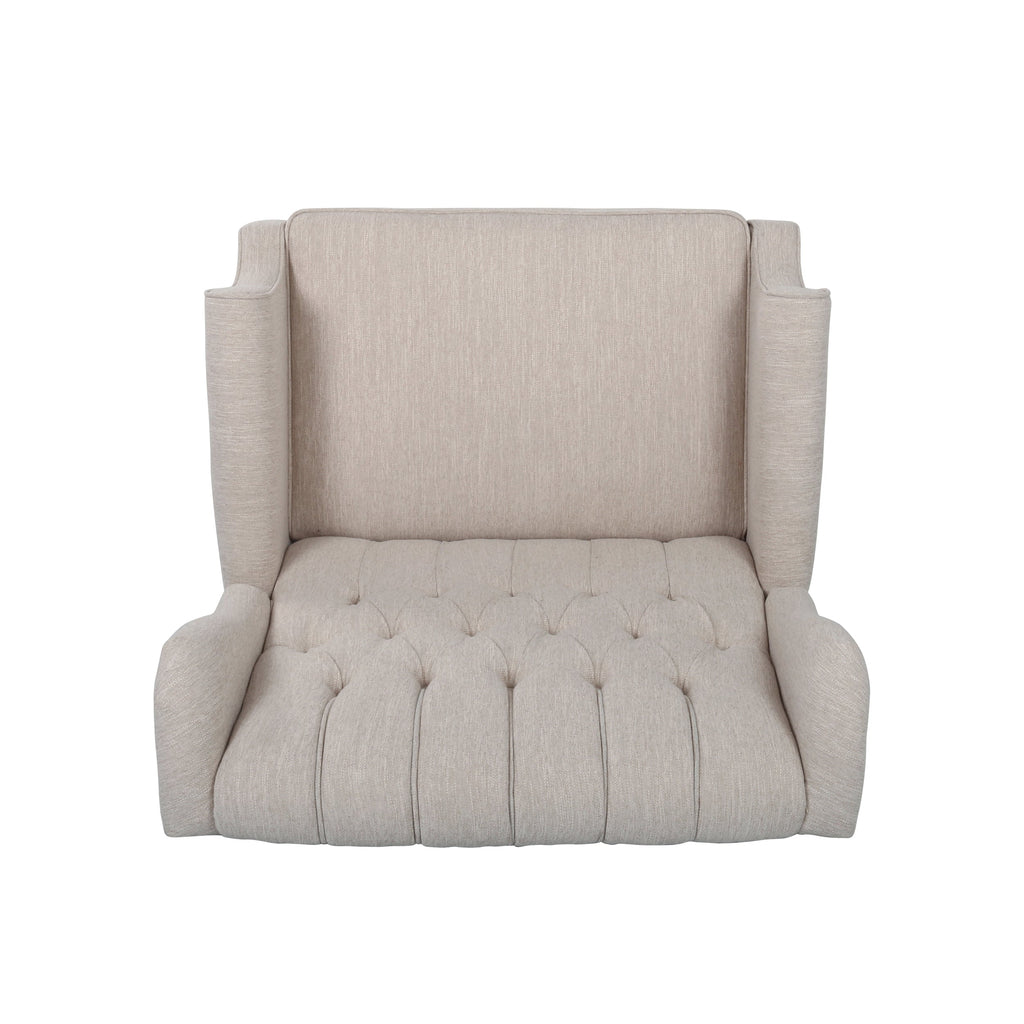 Push Back Recliner Chair Fabric Lounge Armchair Pushback Recliner with Rivet Decoration Wingback Single Sofa Chair with Padded Seat for Living Room, Bedroom 33.25D x 37.75W x 42.5H in