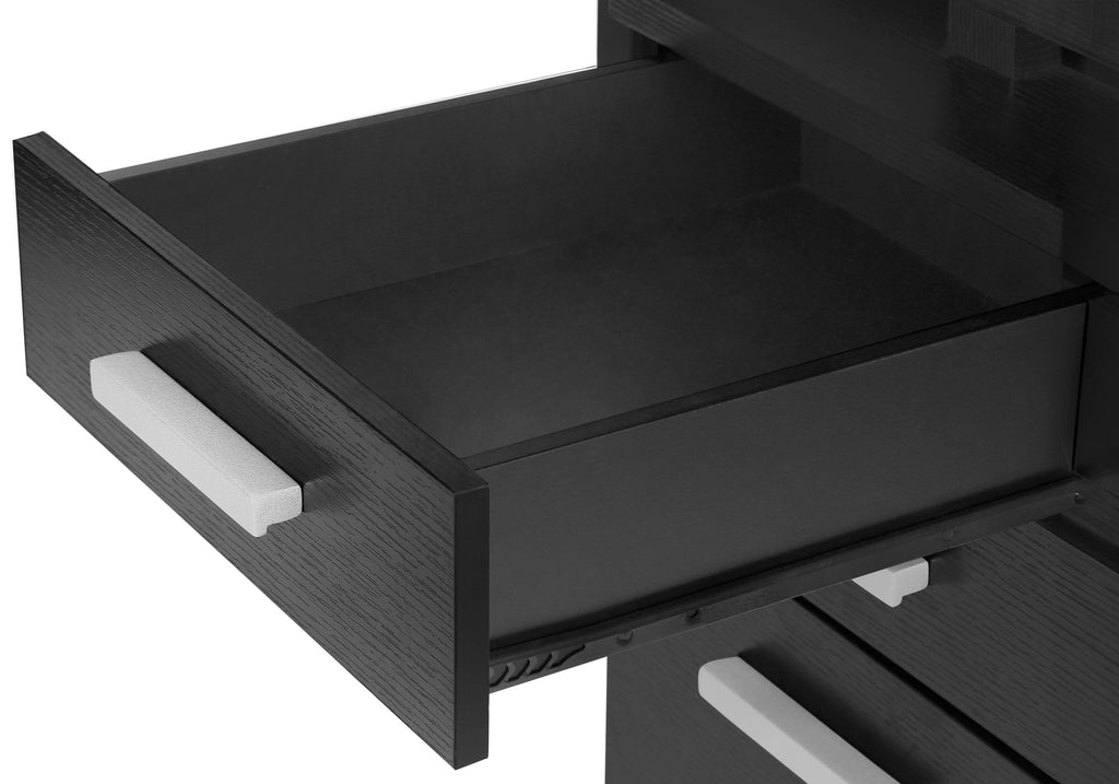 Computer Desk, Home Office, Laptop, Left, Right Set-up, Storage Drawers, 48'l, Work, Black Laminate, Contemporary, Modern