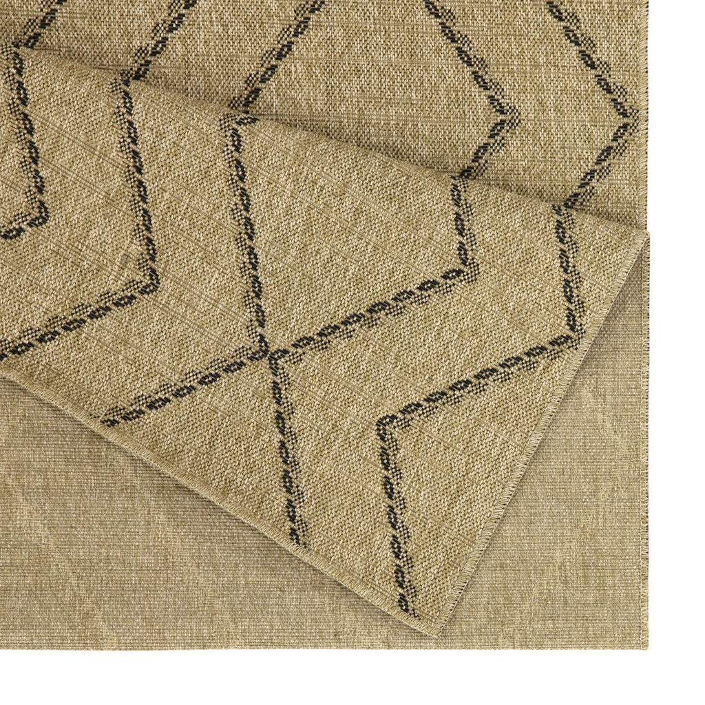 Earth GC_NTL1010 Jute/Black 5 ft. 3 in. x 7 ft. 3 in. Indoor/Outdoor Area Rug