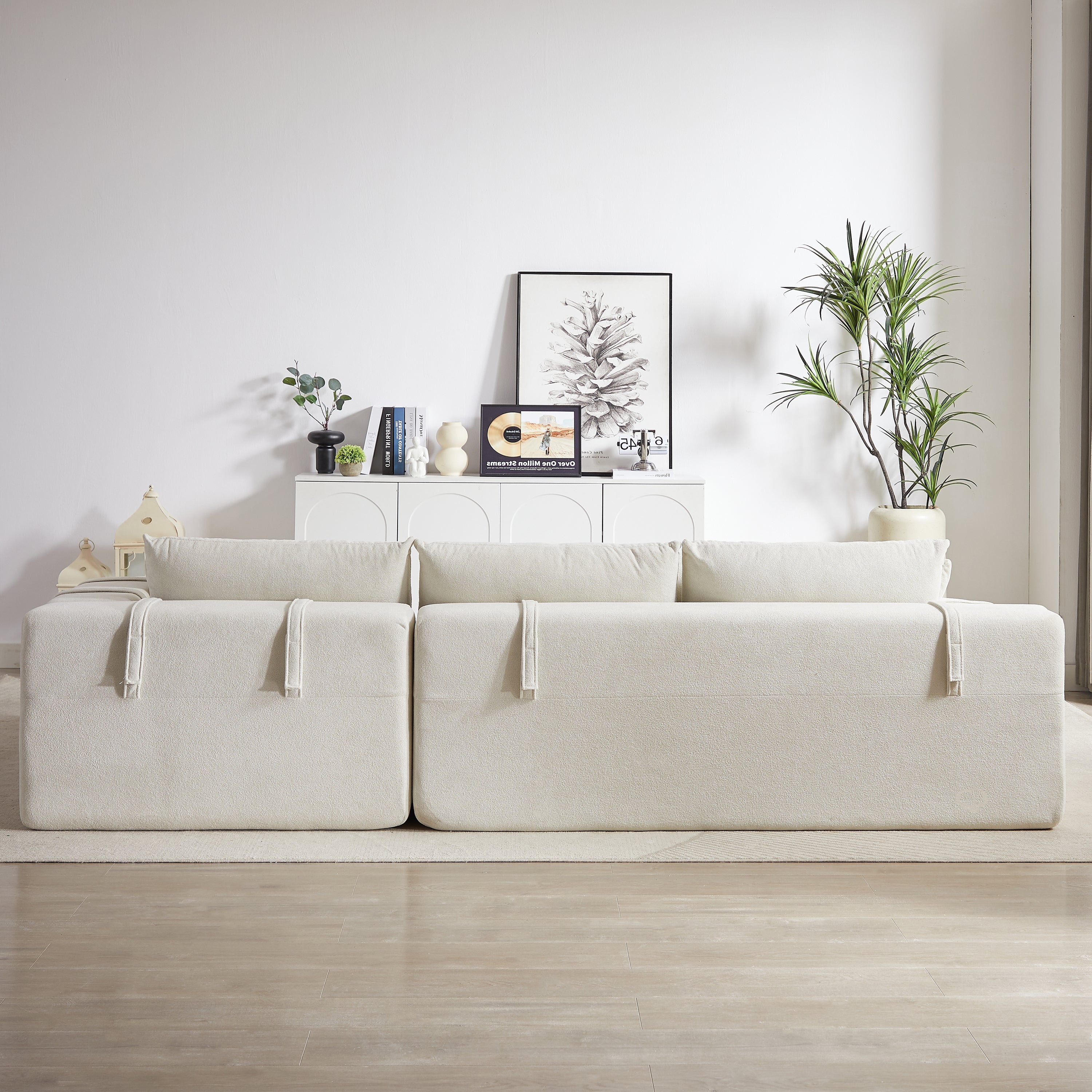 Modern Chenille Upholstered Sectional Sofa Couch Set,Modular 108' L Shaped Sectional Living Room Sofa Set With 6 Pillows,Free Combination Sofa Couch for Living Room,Bedroom(Right Chaise)