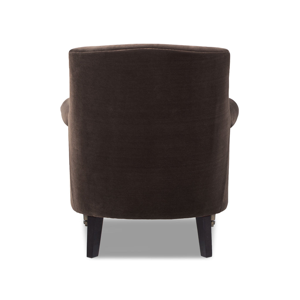 Eloise 30' Pleated Sock Arm Accent Armchair Deep Brown Performance Velvet