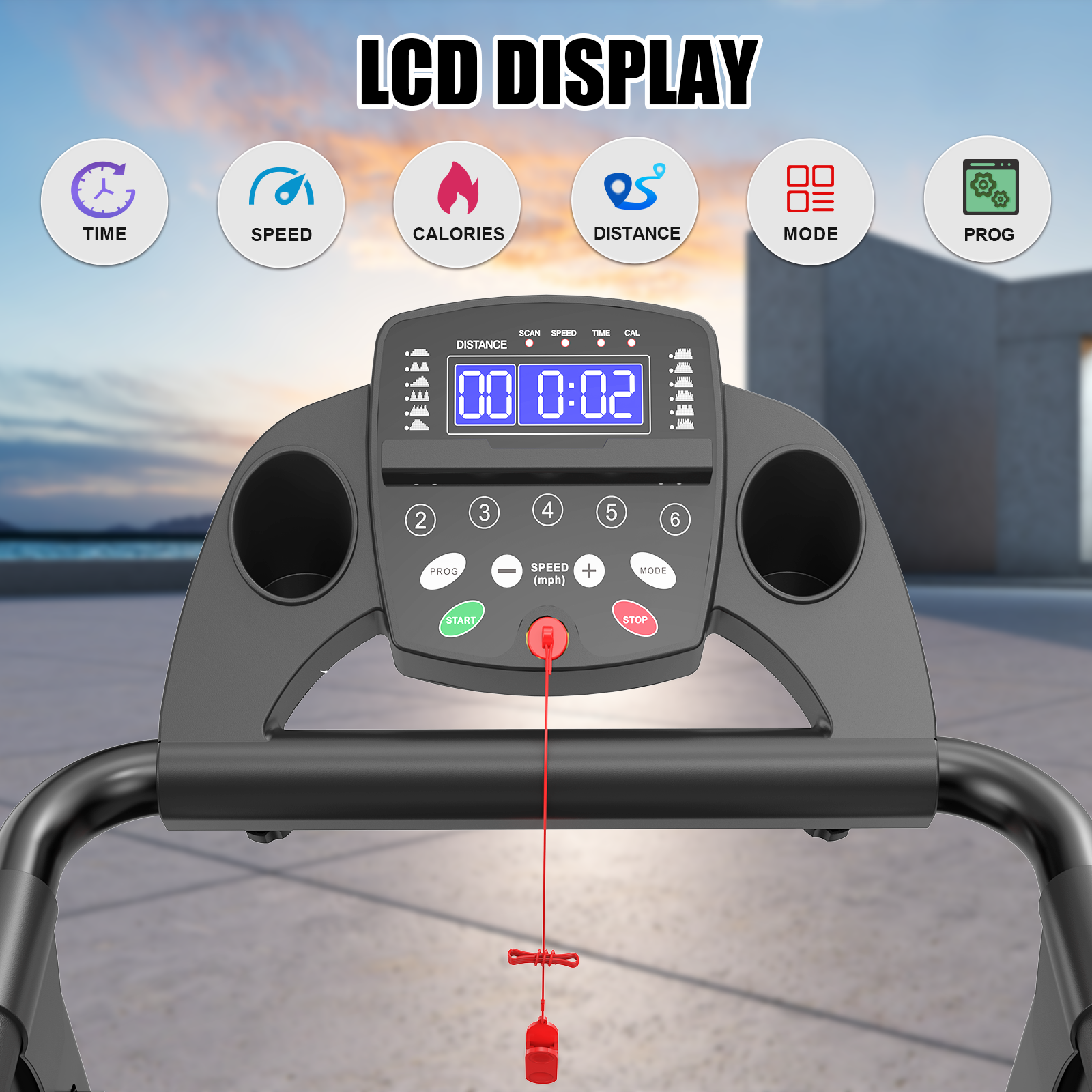 Foldable Treadmill for Home, 2.5HP Portable Treadmill with Handles, 300 lbs Capacity, APP Control & LED Display - Folding Walking Pad for Fitness