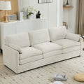 89'  Cozy Upholstered 3-seater Sofa Oversized Comfy Cloud Sofa Double Cushion 3-seater Sofa Plush Cushion Sofa Couch for Living Room, Beige