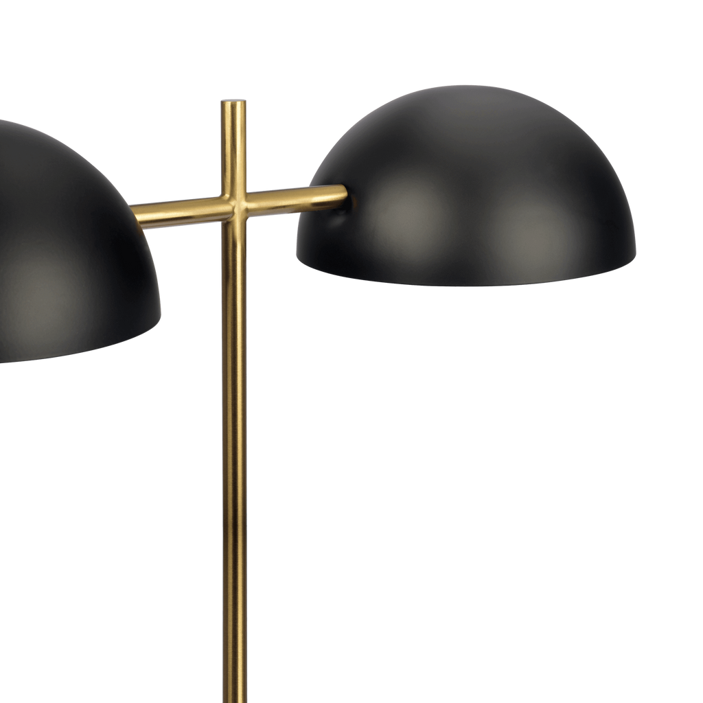 Nova Hydro Black Table Lamp with On/Off Switch Double Lamp with Faux Marble Base