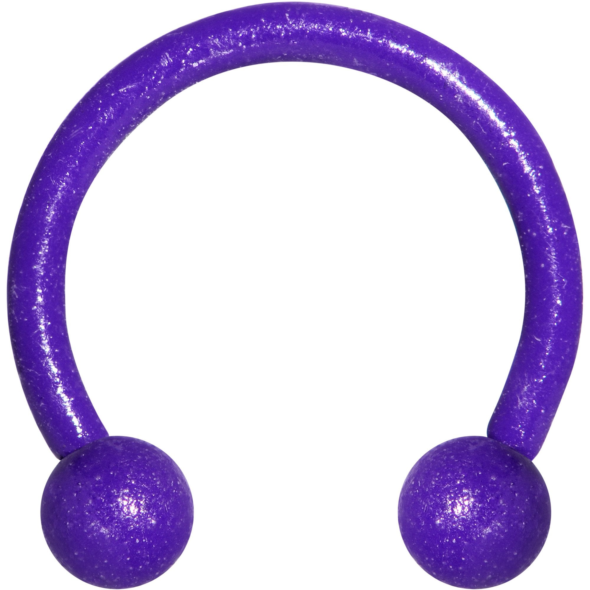 16G 3/8 Purple Stainless Steel Horseshoe Circular Barbell