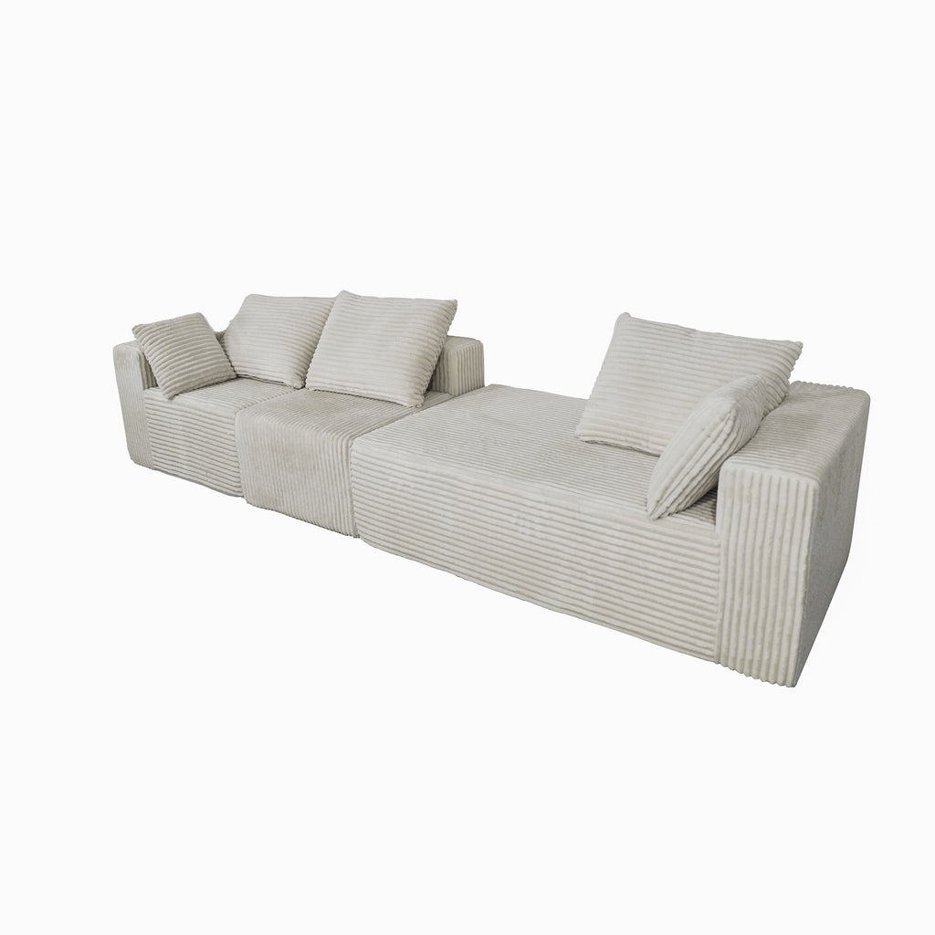 Corner combination sofa, sectional sofa ,couch sofa,sofa bed, made of high-density sponge and soft plush fabric, with multiple combinations available(beige)
