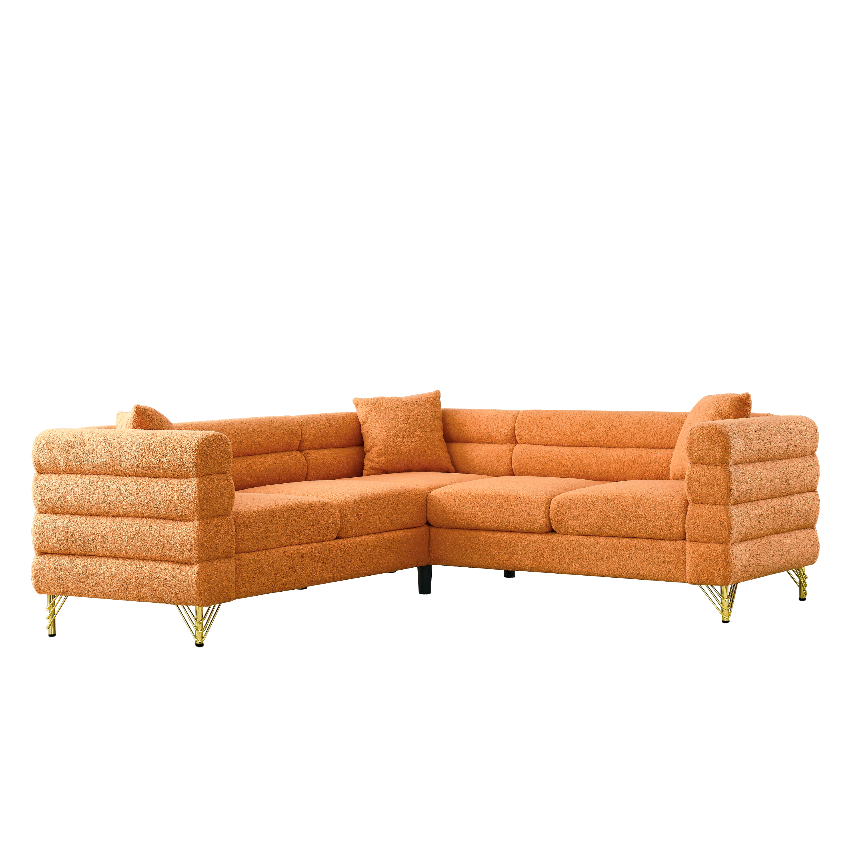 81.5-Inch Oversized Corner Sofa, L-Shaped Sectional Couch,   5-Seater Corner Sofas with 3 Cushions for Living Room, Bedroom, Apartment, Office