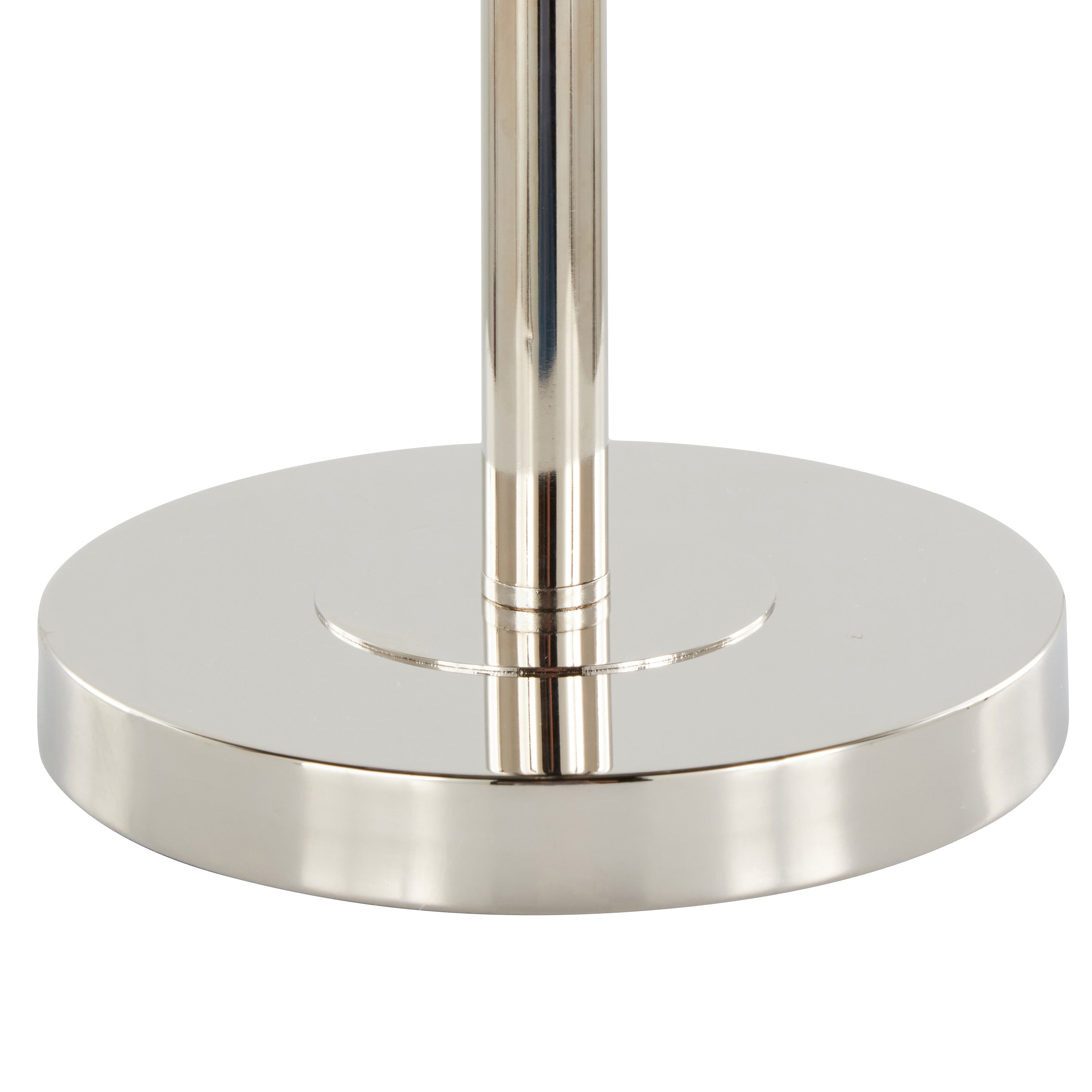 Lily 30' Contemporary Metal Table Lamp in Polished Nickel with Grey Linen Hardback Shade from Grandview Gallery by LumiSource