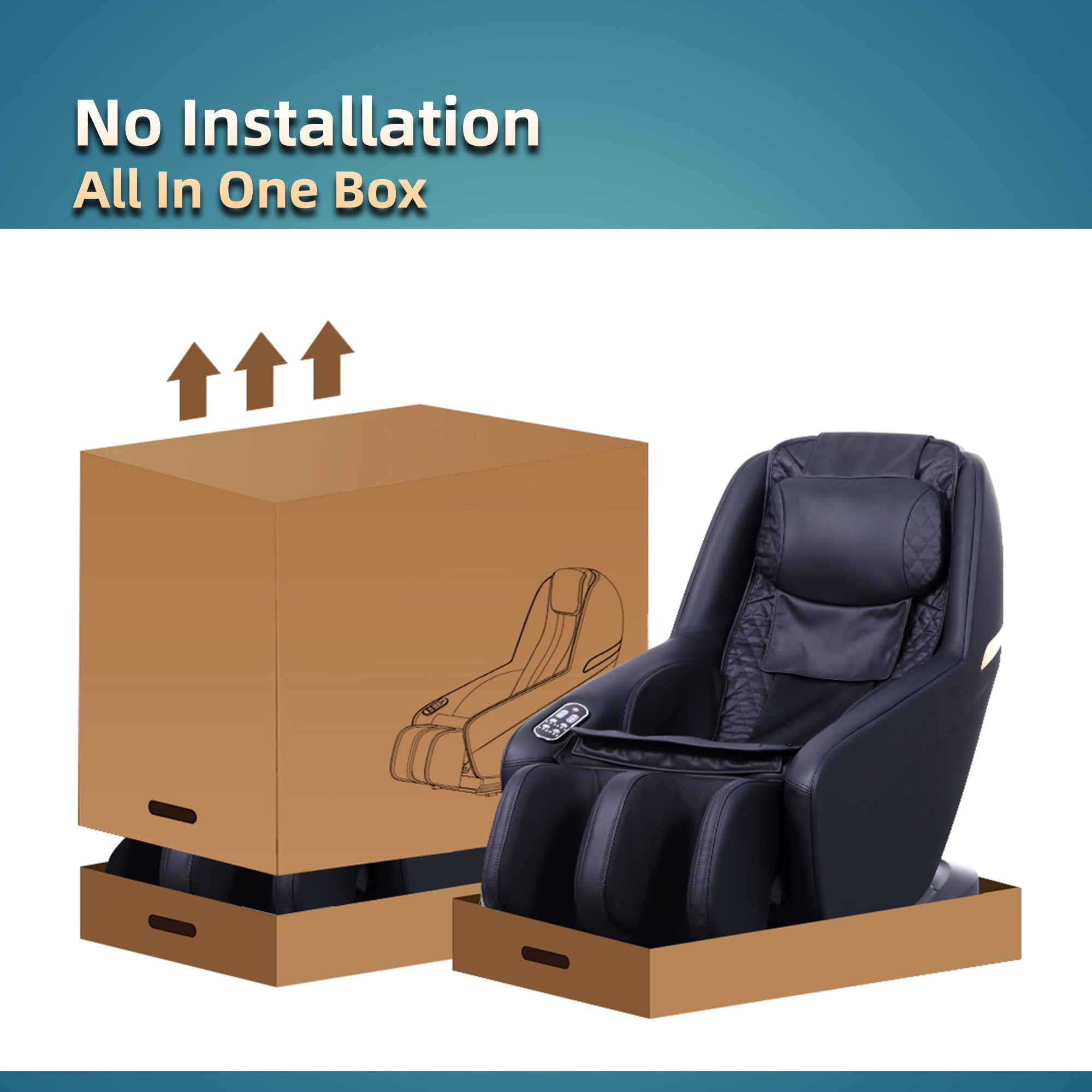 Knead Tap Shiatsu Massage Chair, Zero Gravity Full Body Black Massage Chair with Auto Modes and Airbag Massage, ABS+Steel(Q235) Frame