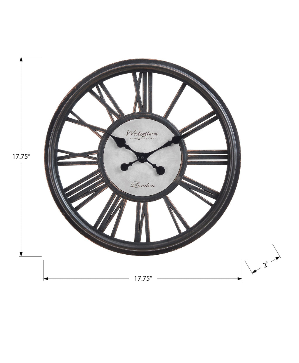 Clocks, 18' Round, Wall Clock, Antique Black, Transitional
