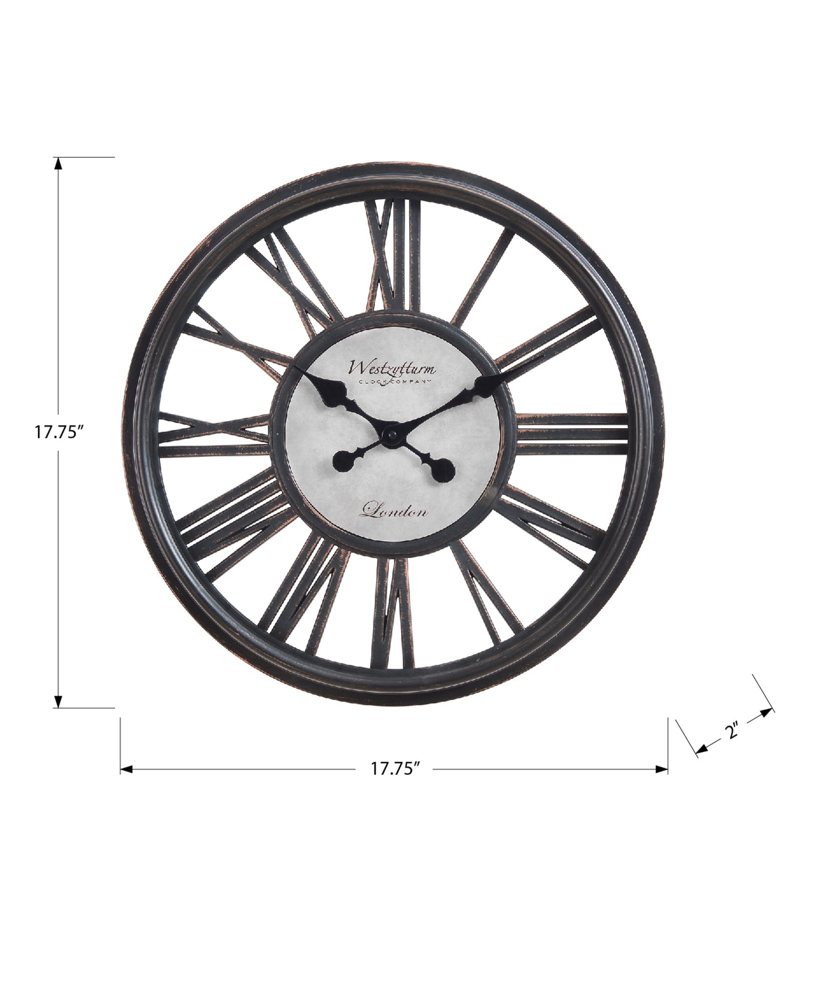Clocks, 18' Round, Wall Clock, Antique Black, Transitional