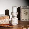 Decorative Wooden Centerpiece Candle Holder – Elegant Candle Stand for a Timeless Touch-3.5X3.5X6'