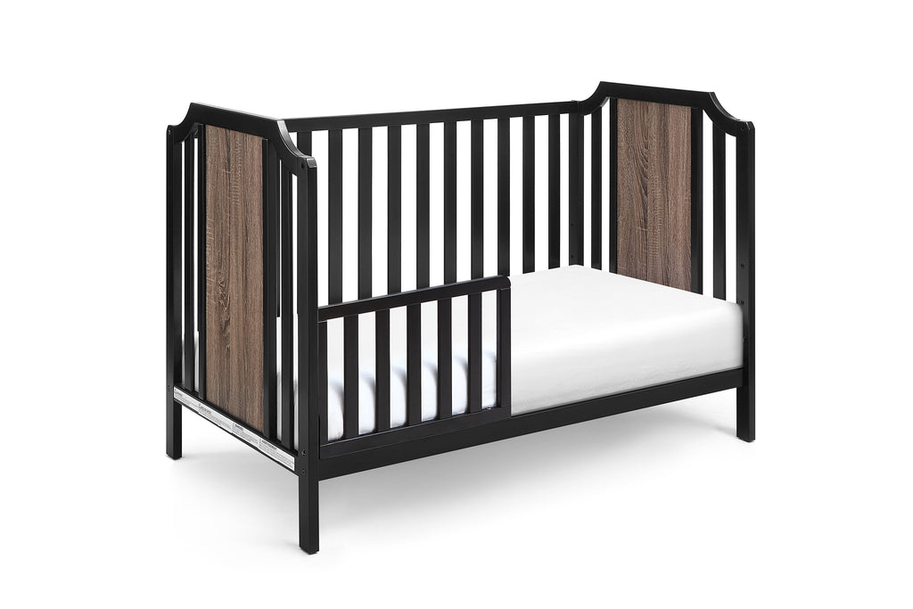Brees Island 3-in-1 Convertible Crib Black/Brownstone