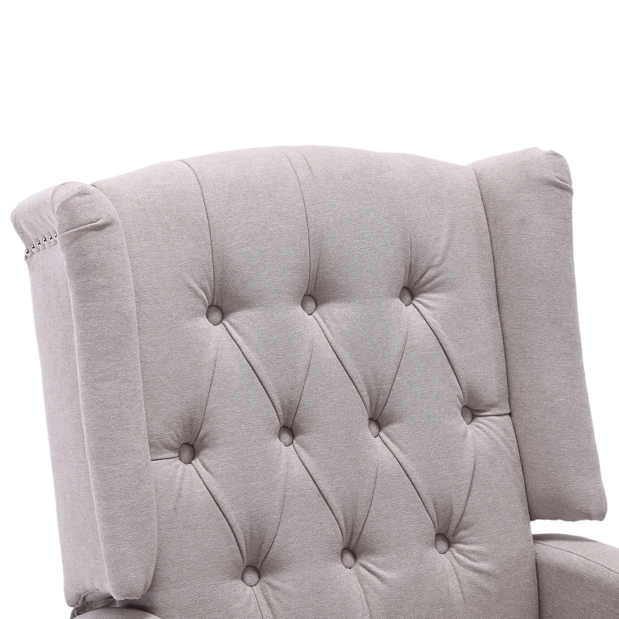 COOLMORE Rocking Recliner Chair,360 Degree Swivel Nursery Rocking Chair,Glider Chair,Modern Small Rocking Swivel Recliner Chair for Bedroom,Living Room Chair Home Theater Seat (Beige)