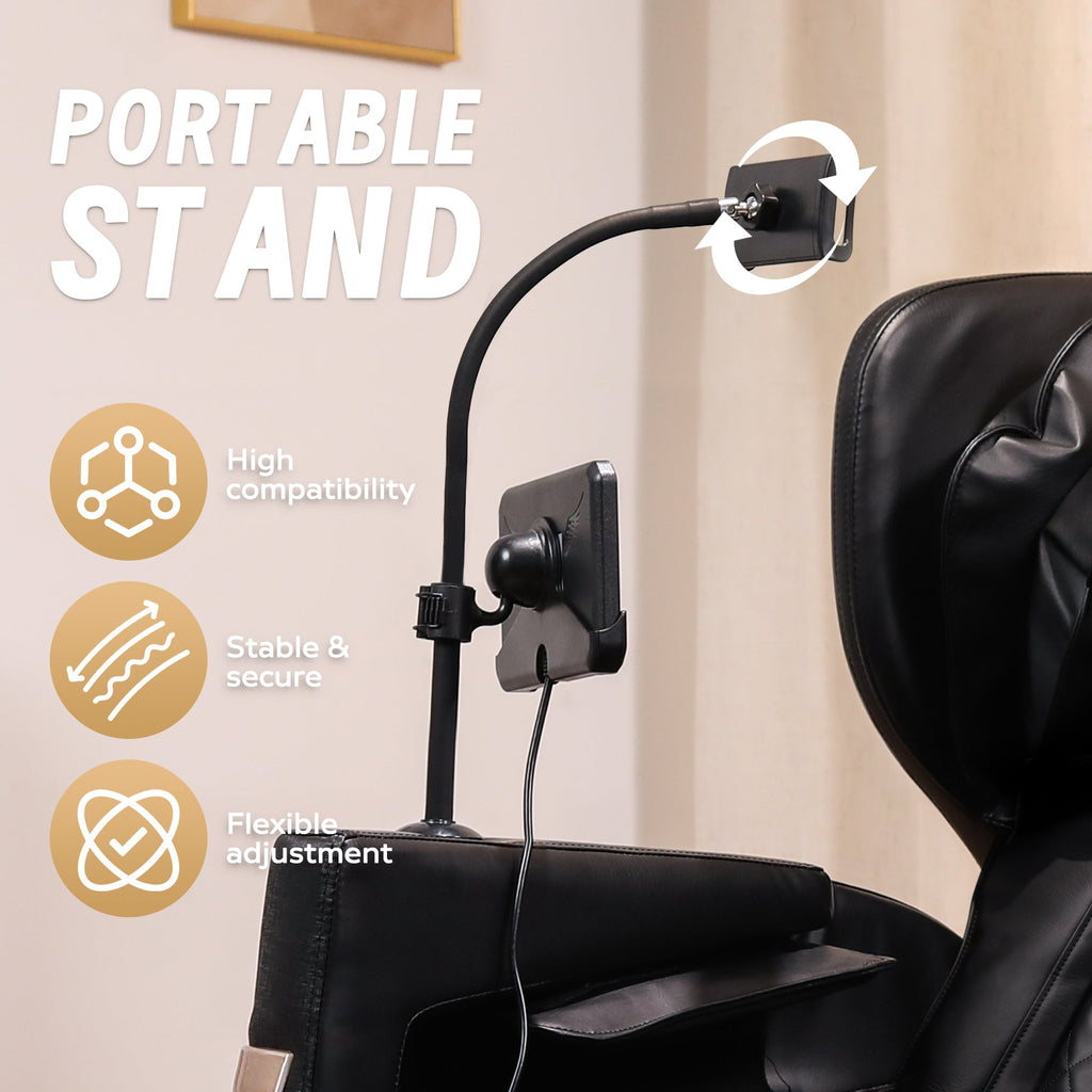 2025 Massage Chair Recliner with Zero Gravity and Full Body Air Pressure in Black PU Leather