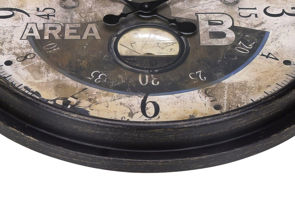 Clocks, 20' Round, Wall Clock, Antique Brown, Transitional