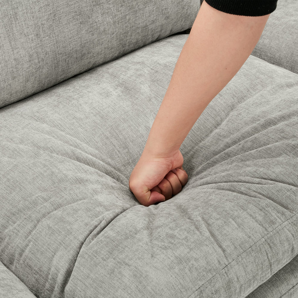 31.9' Cozy Upholstered Armchair Oversized Comfy Cloud Sofa Double Cushion Single Sofa Plush Cushion Armchair for Living Room, Light Grey