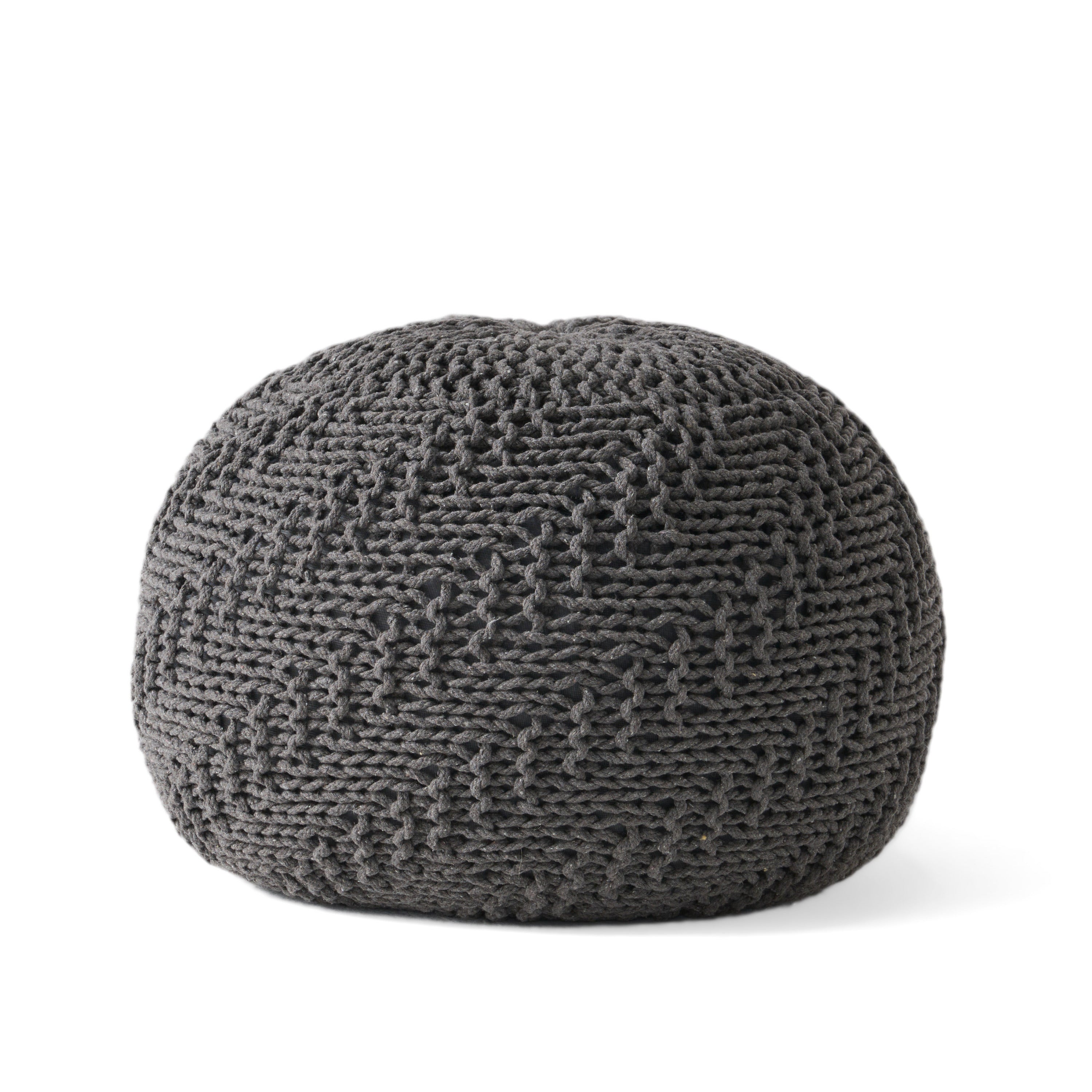 Hazel Knitted PET Yarn 20 x 20 Round Pouf