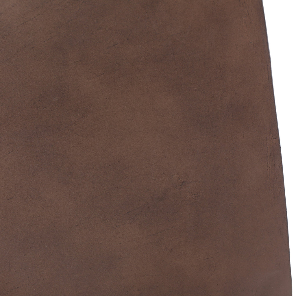 Modern Outdoor Lightweight Concrete Side Table with Abstract Design in Brown Magnesium Oxide, 21 x 21 x 18 Inches