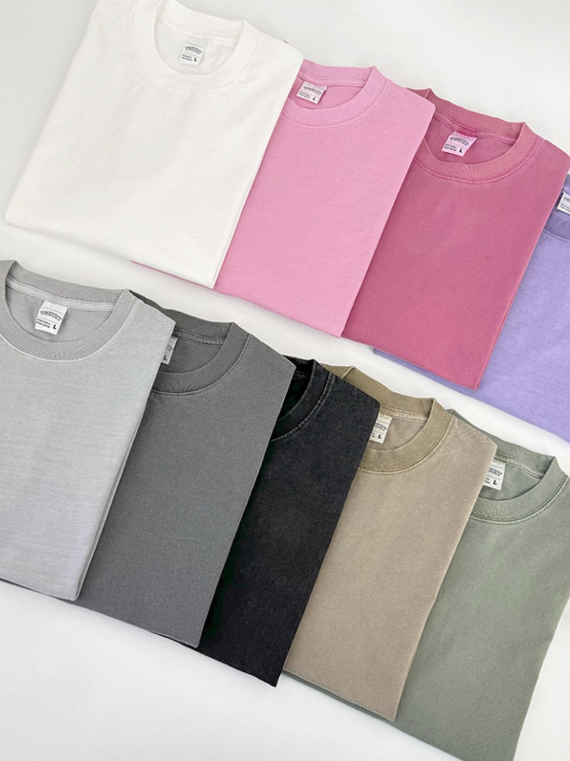 Round Neck Washed T-Shirt Plus Size