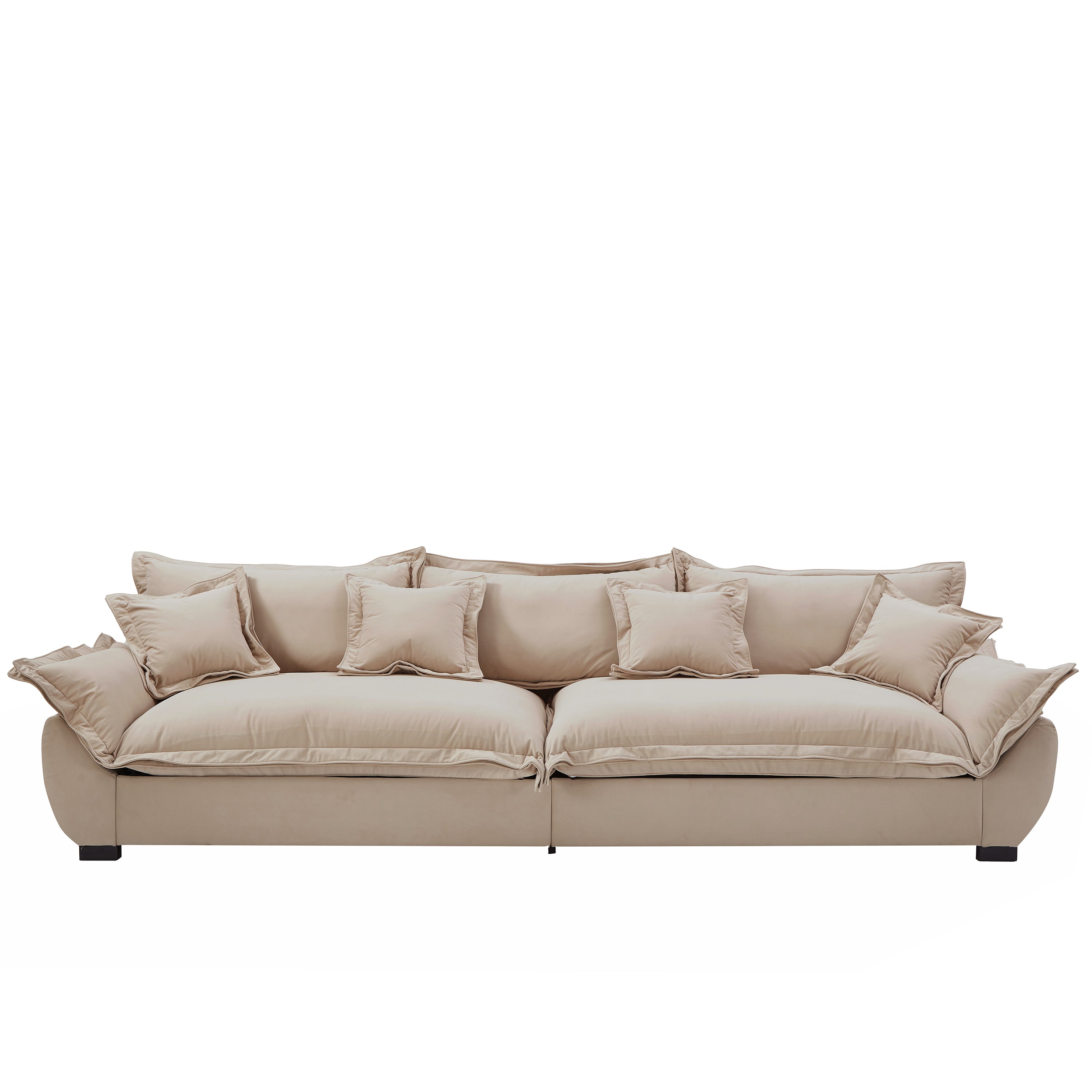 Modular Sectional Sofa, Sailing Design Sofa with Storage, Removable Backrest, Modern Deep Seat Sofa with Throw Pillows for Living Room Bedroom Apartment,Light Khaki