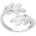 Rhodium Plated Budding Leaves Toe Ring