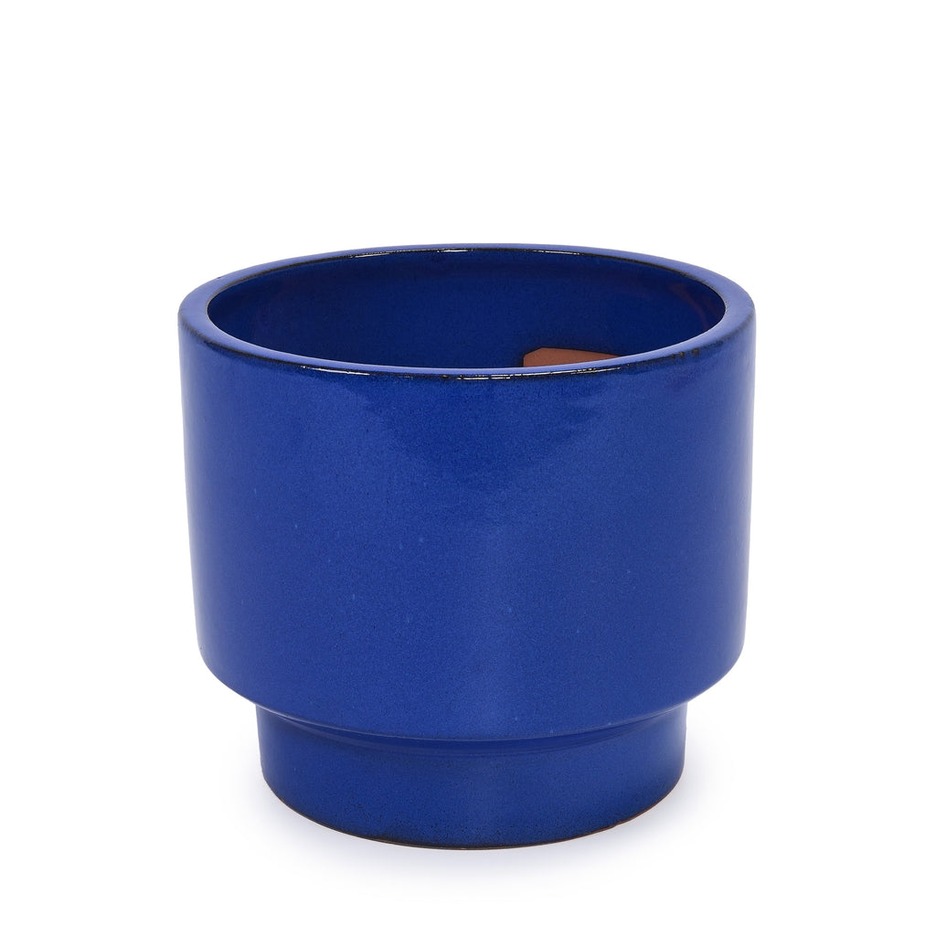 3 Pieces Ceramic Flowerpot, Modern Planter for Patio, Garden or Windowsills - Antique Blue Green