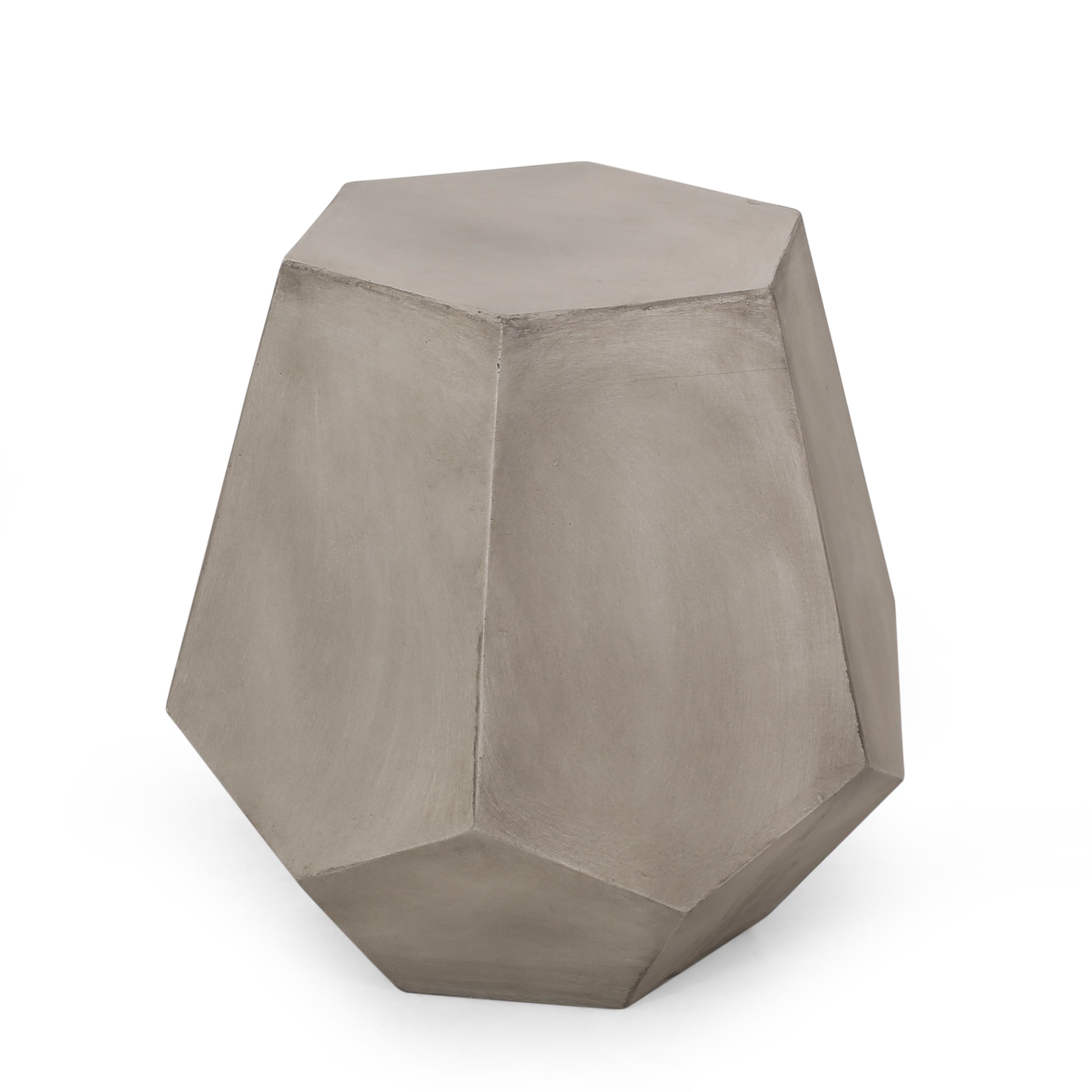 Outdoor CALGARY Side Table Light Grey Magnesium Oxide Contemporary Design 20.50 x 18.50 x 18.75 inches