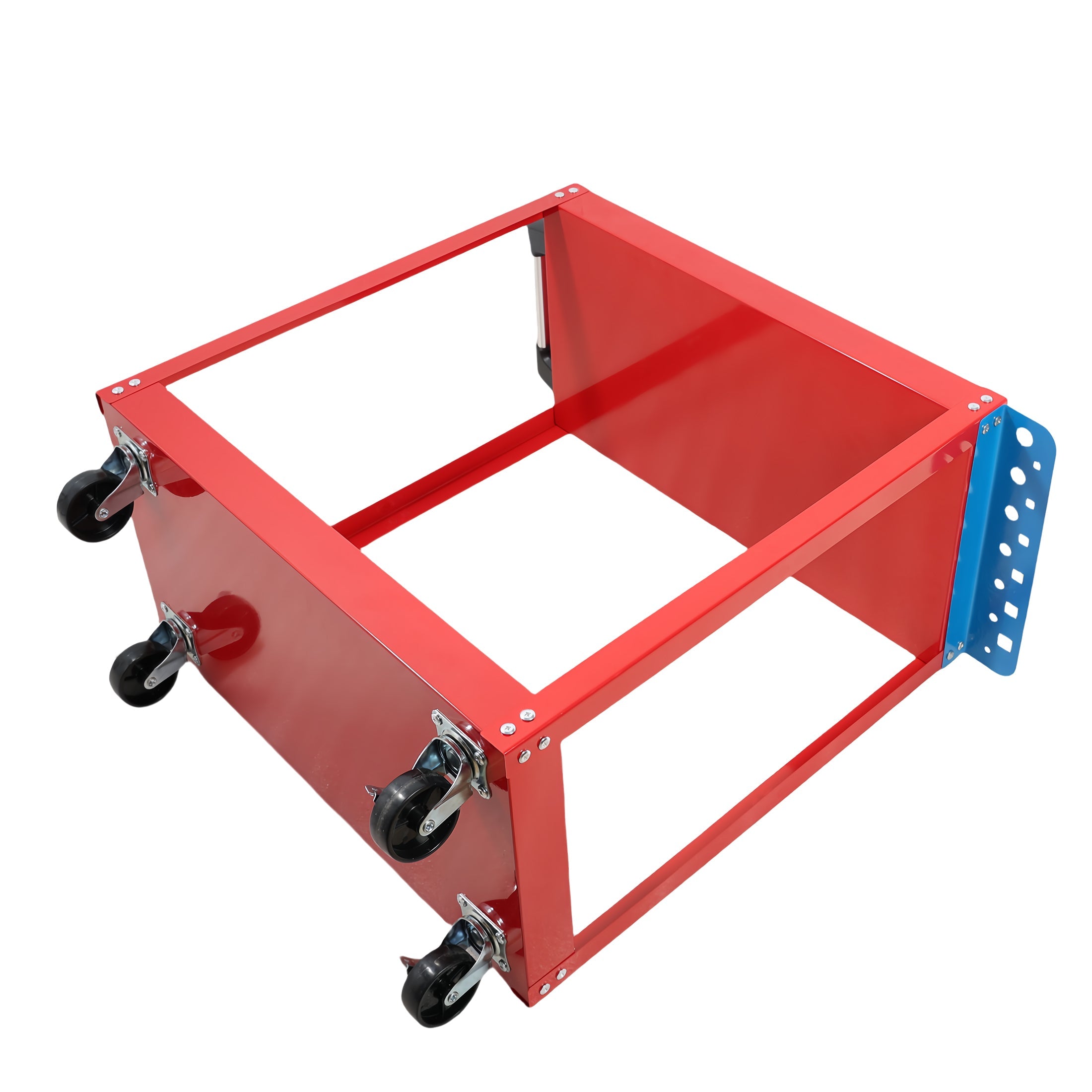 Tool Cart on Wheels,  Heavy Duty Steel Utility Cart w/Lockable Wheels, 400 LBS Capacity Industrial Service Cart for Garage, Warehouse, Workshop (Two-layer Bright Red)