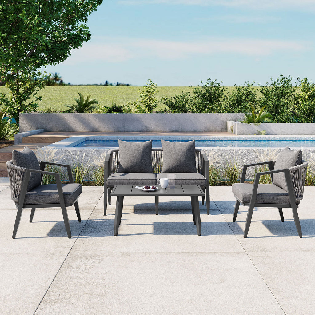 U_STYLE Durable and Comfortable Outdoor Seating Set,Suitable for Patios, Lawns, and Poolsides