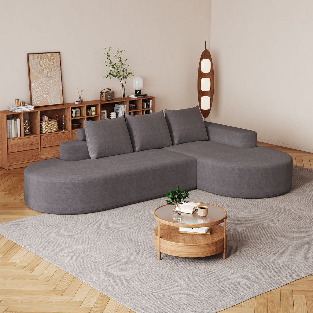 Modern Curved sofa ,Chenille Upholstered Sectional Sofa Couch Set,Modular 108.5' L Shaped Sectional Living Room Sofa Set With 3 Pillows,Free Combination Sofa Couch for Living Room,Bedroom