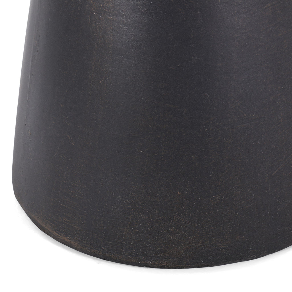 Outdoor Lightweight Concrete End Table with Half-sphere Top, Copper