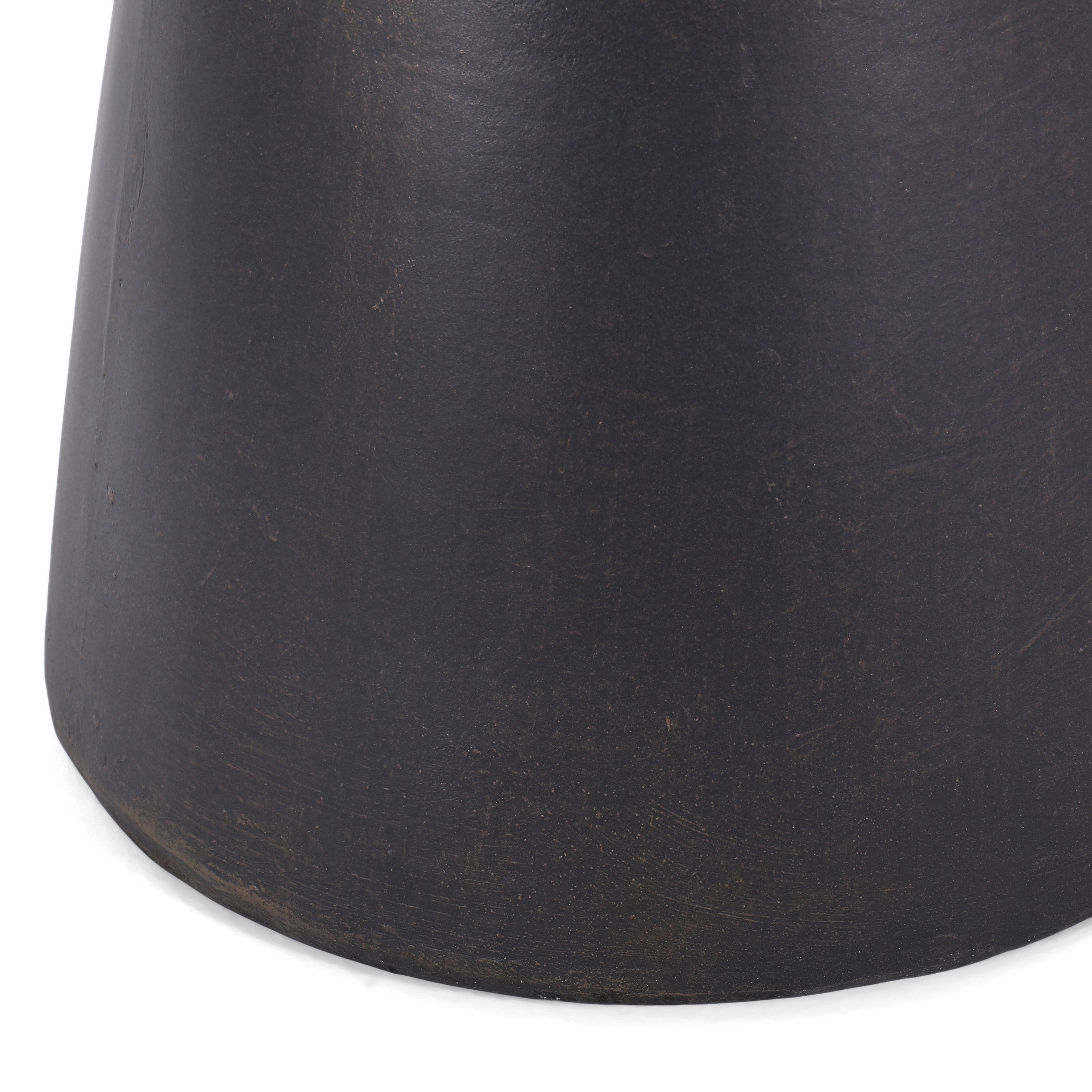 Outdoor Lightweight Concrete End Table with Half-sphere Top, Copper
