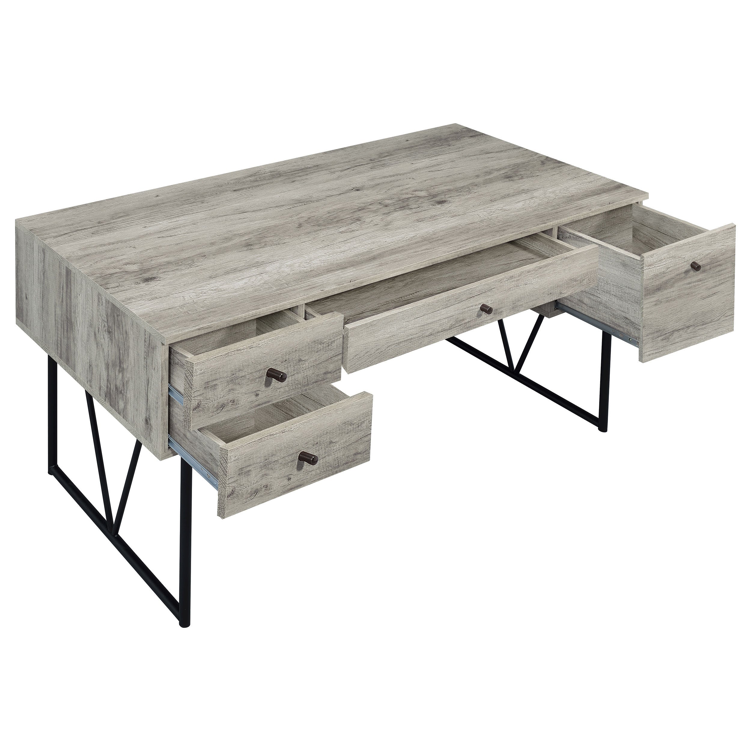 Sonoma Grey Driftwood 4-Drawer Writing Desk