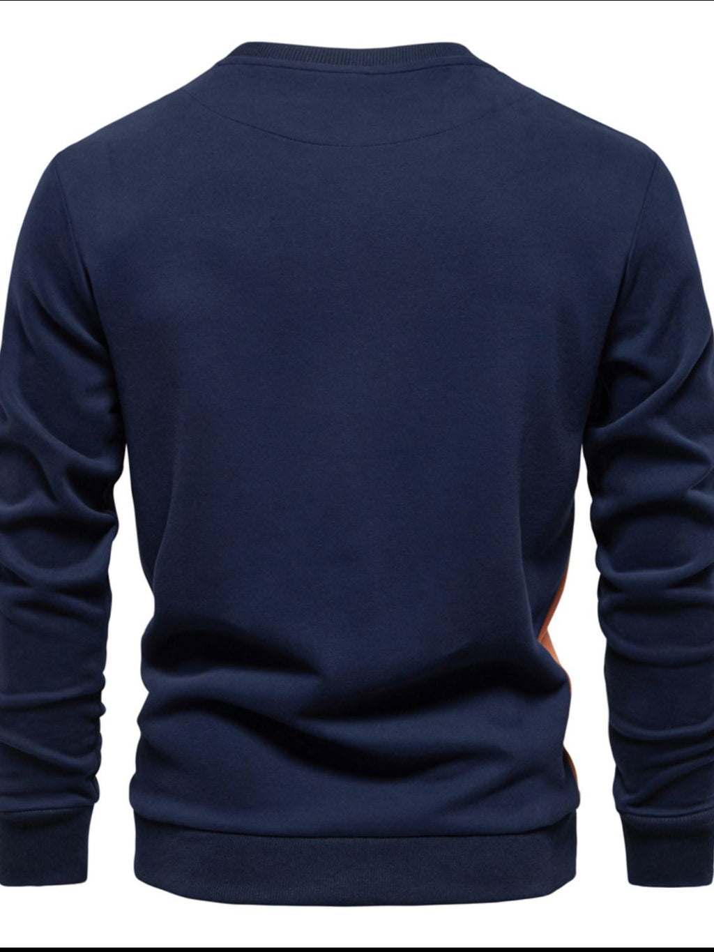 Side Striped Contrast Round Neck Sweatshirt