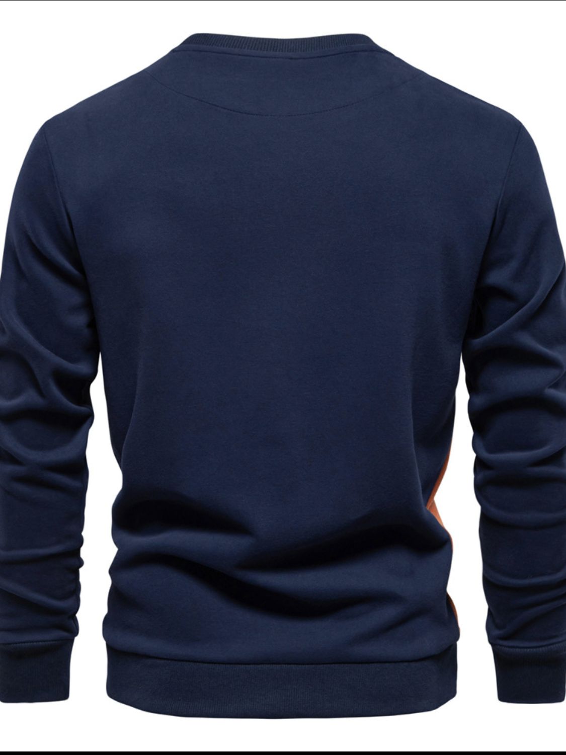Side Striped Contrast Round Neck Sweatshirt