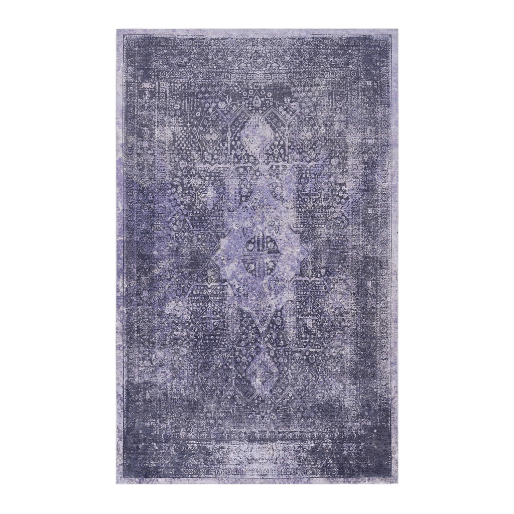 Area Rug 3x5, Washable Rug, Low-Pile, Non-Slip, Non-Shedding, Foldable, Kid & Pet Friendly - Area Rugs for living room, bedroom, kitchen, dining room rug - Perfect Gifts, (Anthracite, 3' x 5')