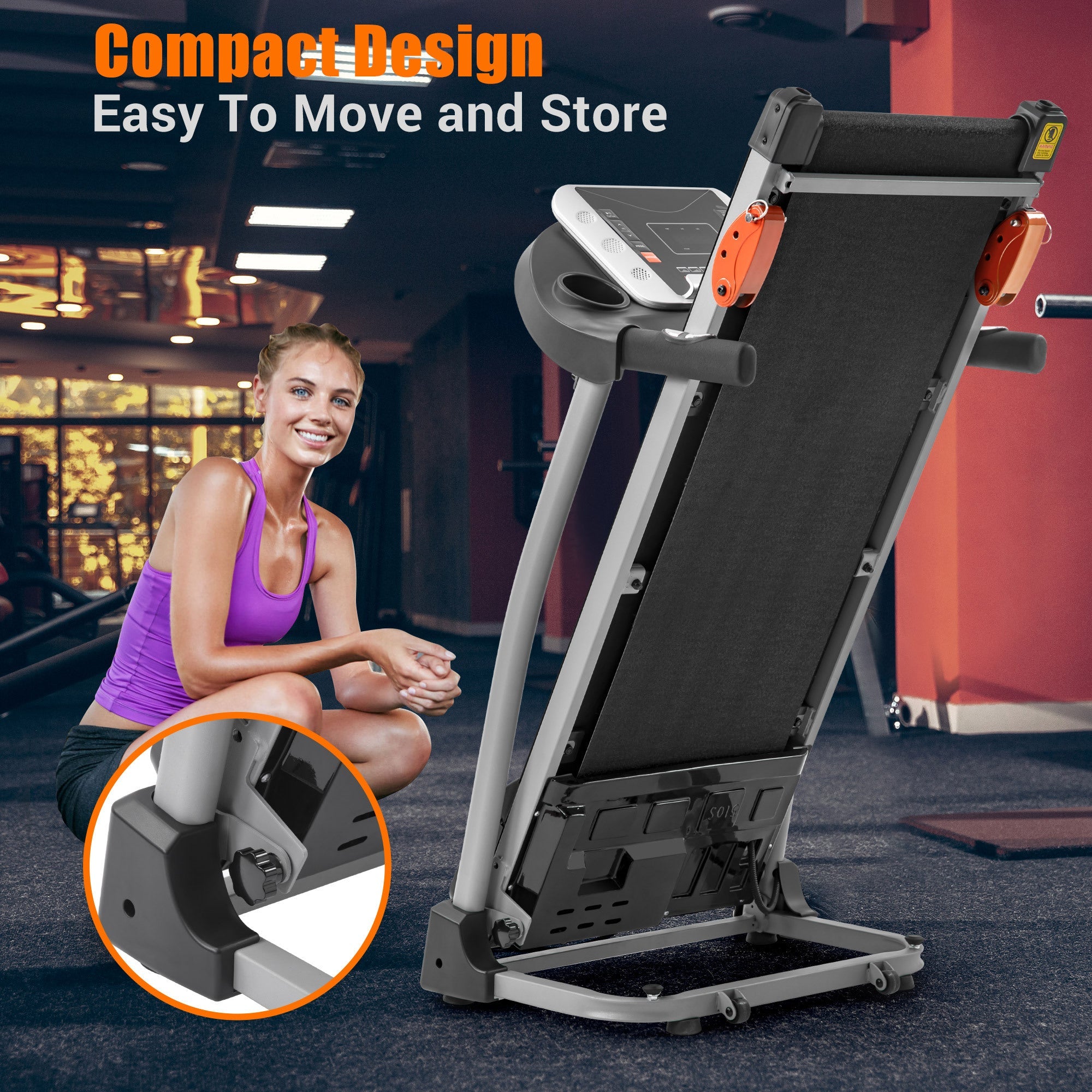Treadmills for Home,Foldable Treadmill with Incline, 300LBS Capacity Motorized Treadmills for Running Walking Exercise,2.5HP Quiet Treadmill Machine for Home with Heart Rate Sensors & Speaker