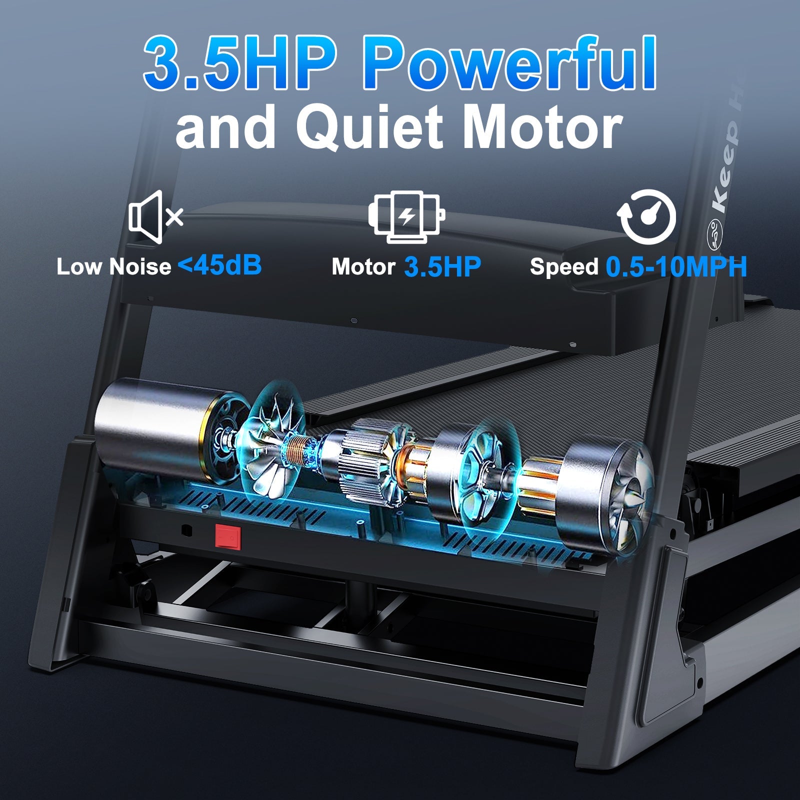 Treadmills for Home, Electric Treadmill with  Automatic Incline, Foldable 3.5HP Workout Running Machine Walking, Double Running Board Shock Absorption Pulse Sensor Bluetooth Speaker APP FITSHOW.400lbs