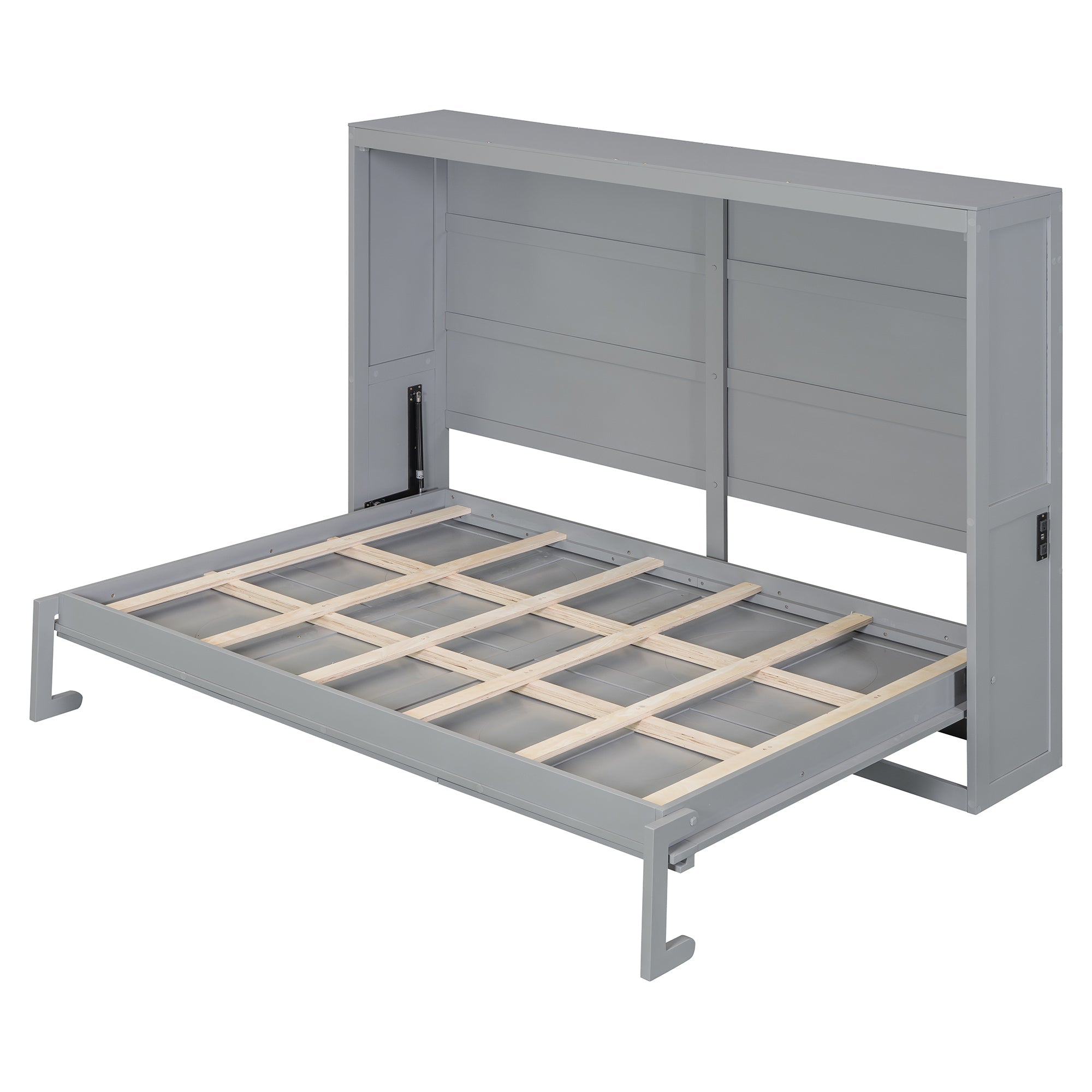 Full Size Murphy Bed Wall Bed,Gray