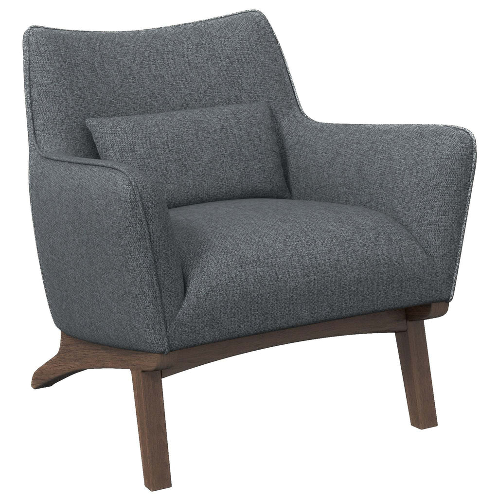 New Design Brayden Mid Century Modern Grey Linen Armchair with Solid Wood Frame and Padded Seat for Home Office 32.5'H x 30'W x 30'D