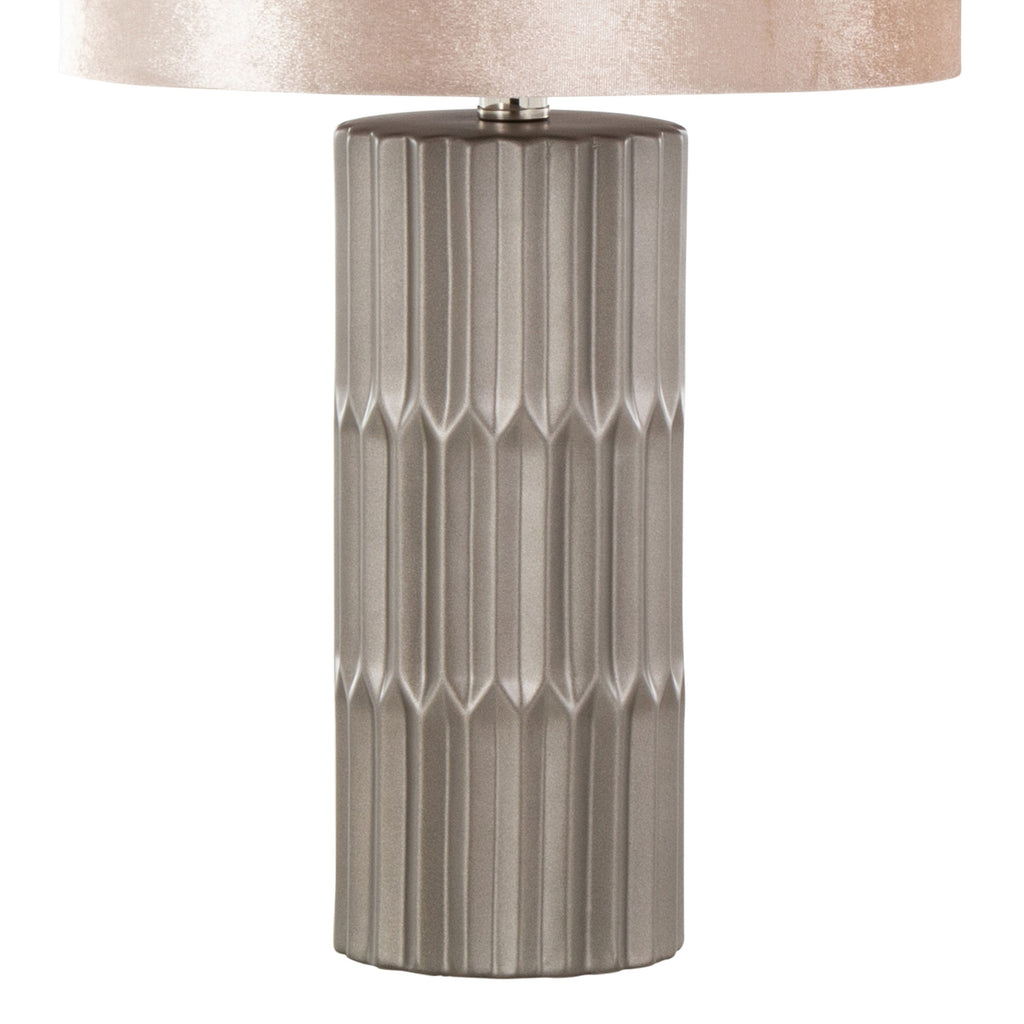 Tania 22' Contemporary Ceramic Table Lamp in Brown and Metallic Brown Ceramic with Champagne Shade by LumiSource