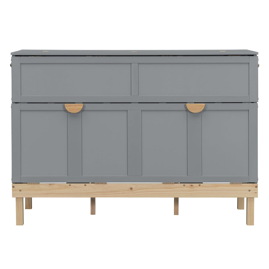 Queen Size Murphy Bed, Gray