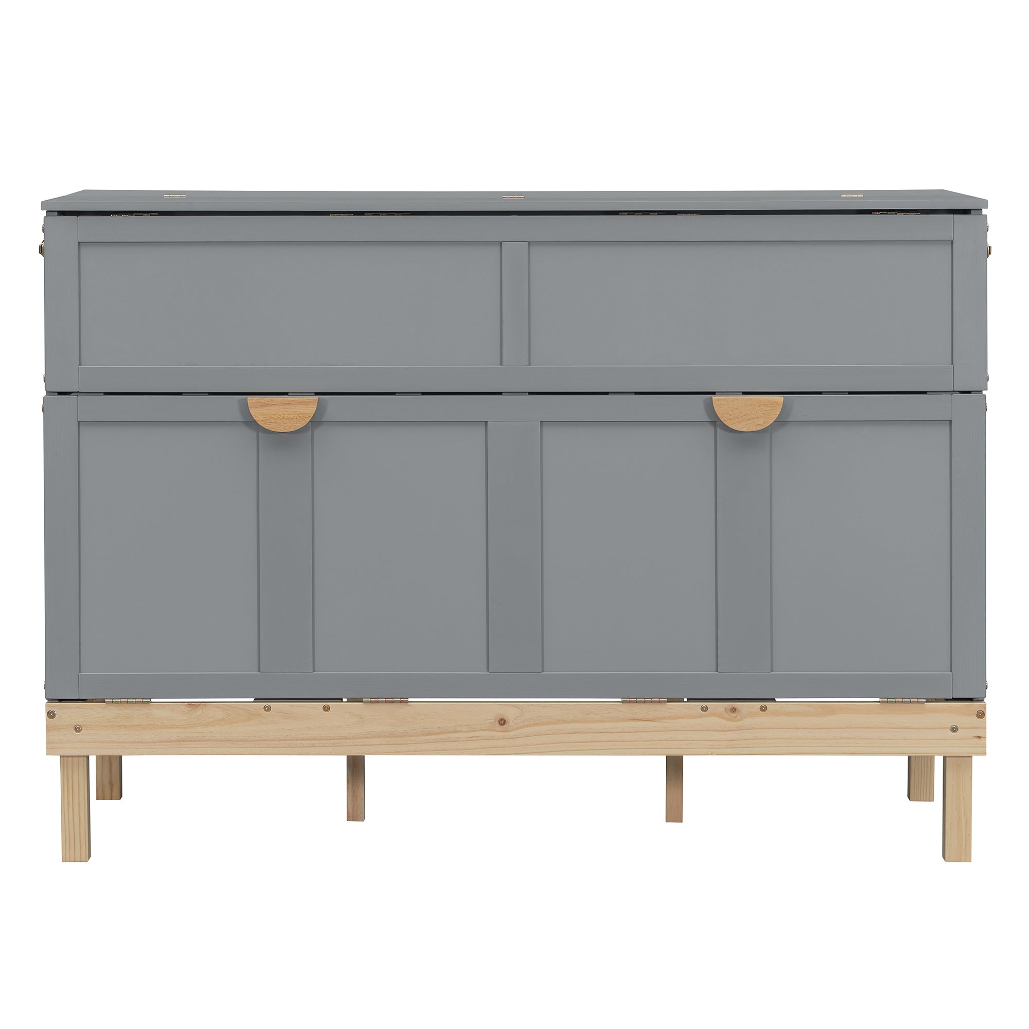 Queen Size Murphy Bed, Gray